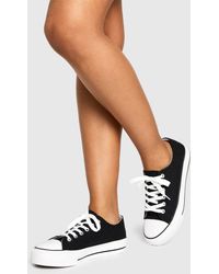 Boohoo - Low Top Platform Lace Up Trainers - Lyst