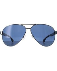 BOSS - Boss 1560/O/S 6Lb Ruthenium Blauw Zonnebril - Lyst