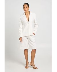 Boohoo - Linen Look Tailored Bermuda Shorts - Lyst