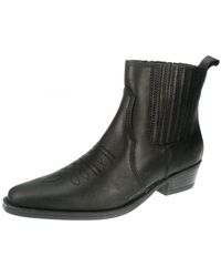 Wrangler - Tex Mid Leather Black Chelsea Cowboy Boots - Lyst