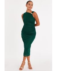 Quiz - Petite Bottle Mesh Midaxi Dress - Lyst