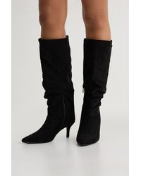 Boohoo - Slouchy Mid Height Knee High Boots - Lyst