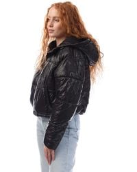 DKNY - Crosswalk-Print Cropped Hooded Jacket - Lyst