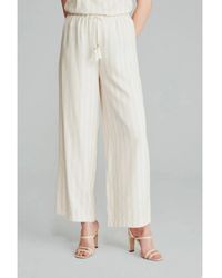 GUSTO - Linen Blend Striped Trousers - Lyst