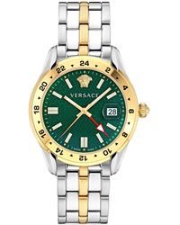 Versace - Greca Time Gmt Watch Ve7C00623 Stainless Steel - Lyst