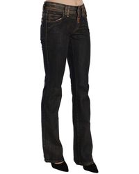 John Galliano - Washed Mid Waist Flared Denim Pants Cotton - Lyst