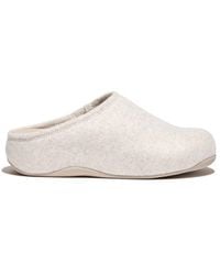 Fitflop - 's Fit Flop Shuv Felt Clog Slippers In Ivory - Lyst