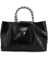 Guess - Leather Zip Fastening Shopping Bag With Removable Shoulder Strap - Lyst