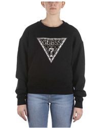 Guess - Crystal Mes Zwart Sweatshirt - Lyst