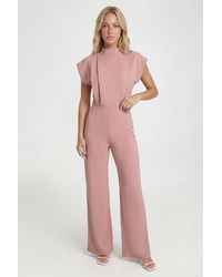 Boohoo - Tailored Pleat Detail Wide Leg Jumpsuit - Lyst