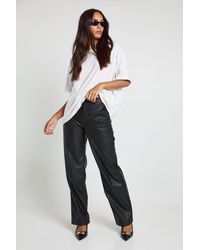 Boohoo - Faux Leather Straight Leg Trouser - Lyst