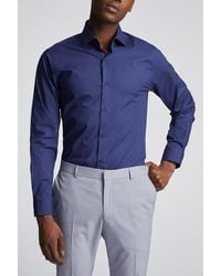 Limehaus - Slim Fit Poplin Single Cuff Cutaway Collar Shirt - Lyst