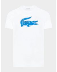 Lacoste - Men's 3d Print Crocodile Breathable Jersey T-shirt In White Royal - Lyst