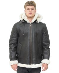 Infinity Leather - Hooded Sheepskin B3 Flying Jacket-Columbus - Lyst