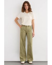 Hiccup - Mid-Rise Wide-Leg Pants With Pintuck Detail - Lyst