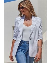 Sosandar - Ivory Pinstripe Relaxed Fit Blazer - Lyst