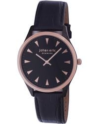 Johan Eric - Helsing¸R, Dial Watches W Triangular Rose Tone Hr-Markers, Ip Case W Ip Bezel Ring & Crown, Calfskin Band Leather - Lyst