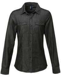 PREMIER - Ladies Stitch Shirt ( Denim) Cotton - Lyst