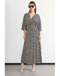 Hiccup - Floral Surplice Neck Maxi Dress - Lyst