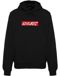 DIESEL - Arrow Logo Caviar Hoodie Cotton - Lyst