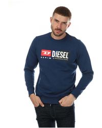 DIESEL - S-girk Cuty Felpa Crewneck Sweatshirt In Navy - Lyst