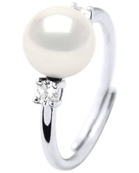 Diadema - Ring Adjustable Freshwater Pearl 7-8Mm And Zirconium Oxides 925 - Lyst
