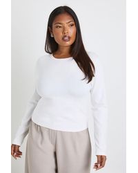 Boohoo - Plus Basic Long Sleeve Fitted Longline Top - Lyst