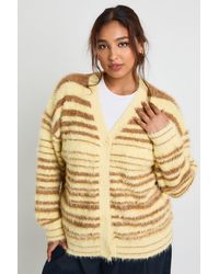 Boohoo - Plus Fluffy Knit Oversized Boyfriend Cardigan - Lyst
