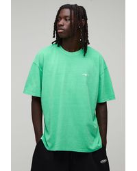 BoohooMAN - Oversized Sport Embroidered Washed T-Shirt - Lyst