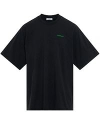 Off-White c/o Virgil Abloh - Gebroken Wit Moon Tab Oversized Fit Zwart T-shirt - Lyst