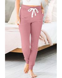 Azura Exchange - Fushia Drawstring Waist Pocketed Joggers - Lyst