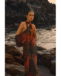 Karen Millen - Embellished One Shoulder Printed Maxi Dress - Lyst