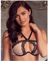 Playful Promises - Wwl778 Wolf & Whistle Danica Fishnet And Lace Crossover Bra - Lyst