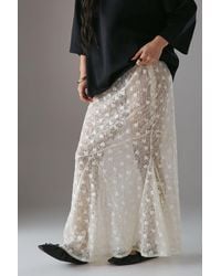 Warehouse - Petite Sheer Lace Fishtail Maxi Skirt - Lyst