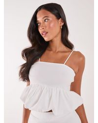 Pink Vanilla - Bubble Hem Strappy Top - Lyst
