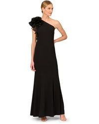 Adrianna Papell - One Shoulder Gown With Organza - Lyst