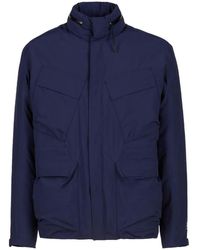 C.P. Company - Micro Down Field Padding Jacket Voor In Donkerblauw - Lyst