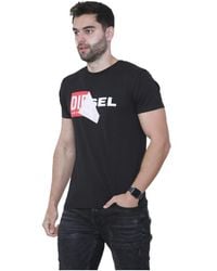 DIESEL - Double Logo Short Sleeve T Shirt - Lyst