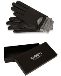 Barneys Originals - Gift Boxed Real Leather Gloves With Knit Cuff - Lyst