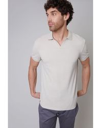 Threadbare - 'Wright' Printed Pique Open Collar Cotton Polo Shirt - Lyst