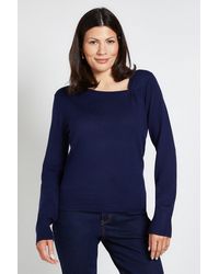 Wallis - Asymetric Gathered Knitted Jumper - Lyst