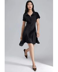 Busem - Crepe Mini Dress With Button Closure And Polo Collar - Lyst