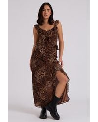 Urban Bliss - Leopard Ruffle Maxi Dress - Lyst