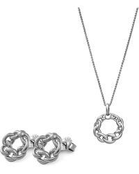 Orphelia - Ladies Embellished 'Estelle' 925 Sterling Set: Chain-Pendant + Earrings - Lyst