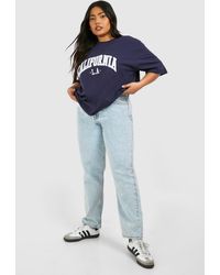Boohoo - Plus Light Acid Wash Mom Jeans - Lyst
