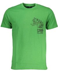 Roberto Cavalli - Tiger T-Shirt Grünes Rundhals-Tee - Lyst