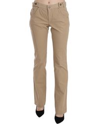Roberto Cavalli - Just Cavalli Katoenen Midden Taille Rechte Broek - Lyst