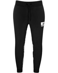 New Balance - Stretch Waist Essential Id Fleece Track Pants Mp13508 Bk Cotton - Lyst