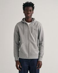 GANT - Regular Fit Shield Logo Full Zip Hoodie - Lyst