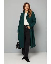 Wallis - Double Crepe Wrap Belted Coat - Lyst